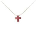 K18YG クロス ルビーネックレス