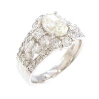 プラチナダイヤモンドリング 1．001ct M SI1 オーバルカット