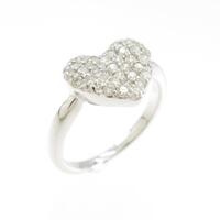 K18WG ハートパヴェ ダイヤモンドピンキーリング