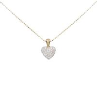 K18YG／K18WG ハート パヴェ ダイヤモンドネックレス