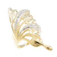 K18YG／PT バタフライ ダイヤモンドリング