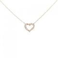 K10PG ハート ダイヤモンド ネックレス