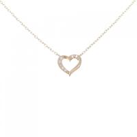K10PG ハート ダイヤモンド ネックレス