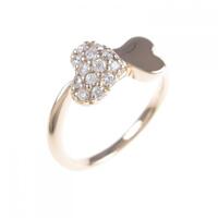K18PG ハート ダイヤモンド リング 0.13CT