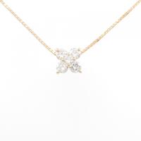 K18PG フラワー ダイヤモンド ネックレス 0.38CT