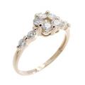 K18PG フラワー ダイヤモンド リング 0.50CT