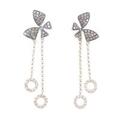 K18PG/K18BG リボン ダイヤモンド ピアス 0.94CT