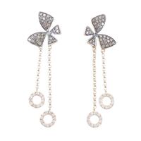 K18PG/K18BG リボン ダイヤモンド ピアス 0.94CT