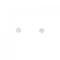 K18WG ソリティア ダイヤモンド ピアス 0.20CT