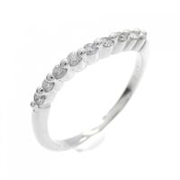 K18WG ハーフエタニティ ダイヤモンド リング 0.18CT