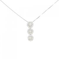 K18WG フラワー ダイヤモンド ネックレス 1.00CT