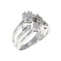 K18WG フラワー ダイヤモンド リング 0.38CT