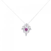 K18WG ルビー ネックレス 0.14CT