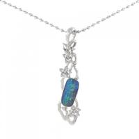K18WG/750WG ボルダーオパール ネックレス 2.71CT