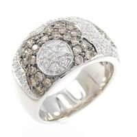K18WG/K18BG フラワー ダイヤモンド リング 1.10CT