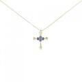 K18YG クロス サファイヤ ネックレス