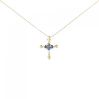 K18YG クロス サファイヤ ネックレス