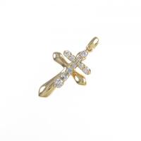 K18YG クロス ダイヤモンド ペンダント