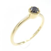 K18YG ソリティア ダイヤモンド リング 0.10CT