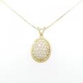 K18YG パヴェ ダイヤモンド ネックレス 1.01CT