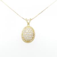 K18YG パヴェ ダイヤモンド ネックレス 1.01CT