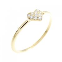K18YG パヴェ ハート ダイヤモンド リング 0.05CT