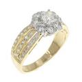 K18YG フラワー ダイヤモンド リング 0.324CT