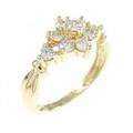 K18YG フラワー ダイヤモンド リング 0.50CT