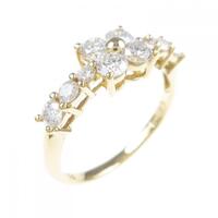 K18YG フラワー ダイヤモンド リング 0.76CT