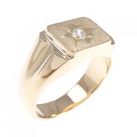 K18YG 印台 ダイヤモンド リング 0.08CT