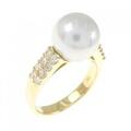 K18YG 白蝶パール リング 9.8mm