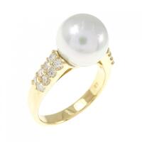 K18YG 白蝶パール リング 9.8mm