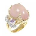 K18YG/PT ローズクオーツ リング 18.45CT 拡散処理未検査