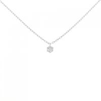 PT/K18WG ソリティア ダイヤモンド ネックレス 0.15CT