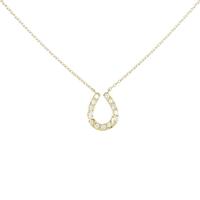 【リメイク】K18YG ホースシュー ダイヤモンド ネックレス 0.10ct