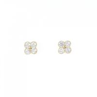 【新品】K18YG フラワー ダイヤモンド ピアス 0.503CT