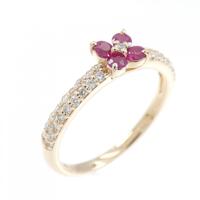 ポンテヴェキオ フラワー ルビーリング 0.20CT