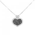 K18WG/K18BG ハート ダイヤモンド ネックレス 1.00CT