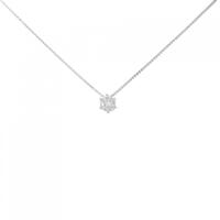 K18WG ソリティア ダイヤモンド ネックレス 0.10CT