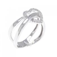 K18WG ハート ダイヤモンド リング 0.11CT