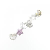 K18WG ムーン×スター×ハート サファイヤ ペンダント 0.08CT 拡散処理未検査