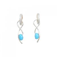 K18WG/PT/K18PG 2WAY ターコイズ イヤリング 0.78CT