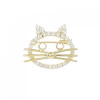 K18YG キャット ダイヤモンド ブローチ 1.302CT
