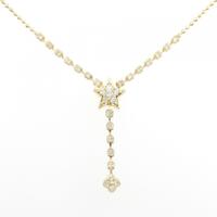 K18YG スター×フラワー ダイヤモンド ネックレス 0.50CT