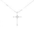 K18WG クロス ダイヤモンド ネックレス 0.30CT
