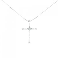 K18WG クロス ダイヤモンド ネックレス 0.30CT