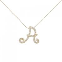 K18YG イニシャルA ダイヤモンド ネックレス 0.23CT
