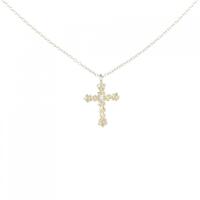 K18YG クロス ダイヤモンド ネックレス