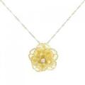 K18YG フラワー ダイヤモンド ネックレス 0.05CT