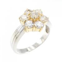 PT/K18YG フラワー ダイヤモンド リング 1.00CT